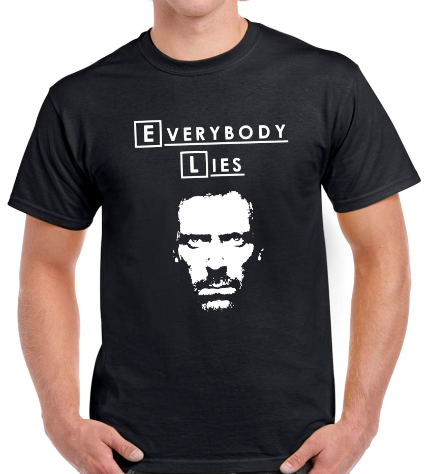 Dr House T-Shirt 'Everybody Lies' - 100% Baumwolle | Kult Serie Shirt