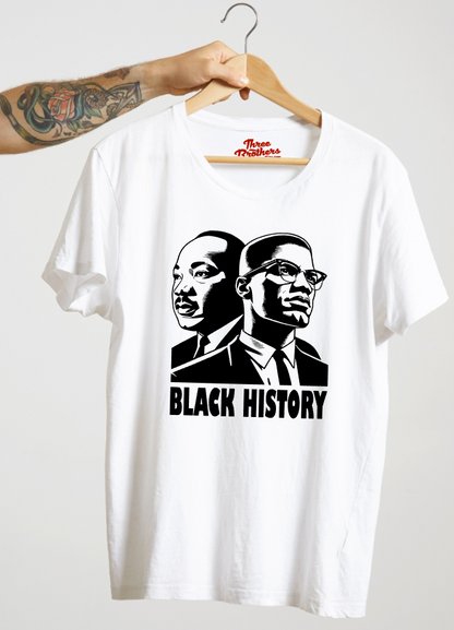 T-shirt BLACK HISTORY, MALCOLM X & MARTIN LUTHER KING