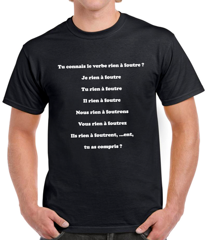 T-shirt avec citation "RIEN A FOUTRE"