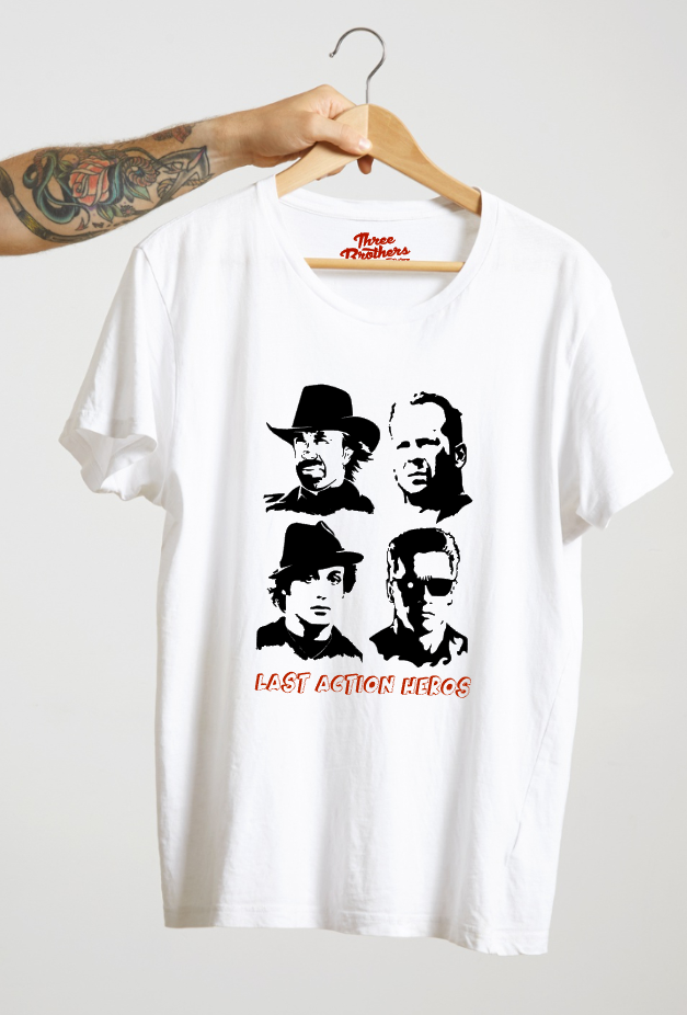 T-shirt Chuck Norris, Bruce Willis, Sylvester Stallone, Arnold Schwarzenegger