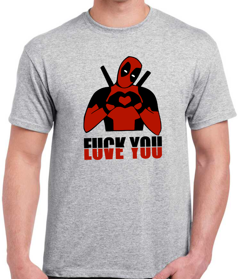 T-shirt avec DEADPOOL, FUCK YOU/LOVE YOU