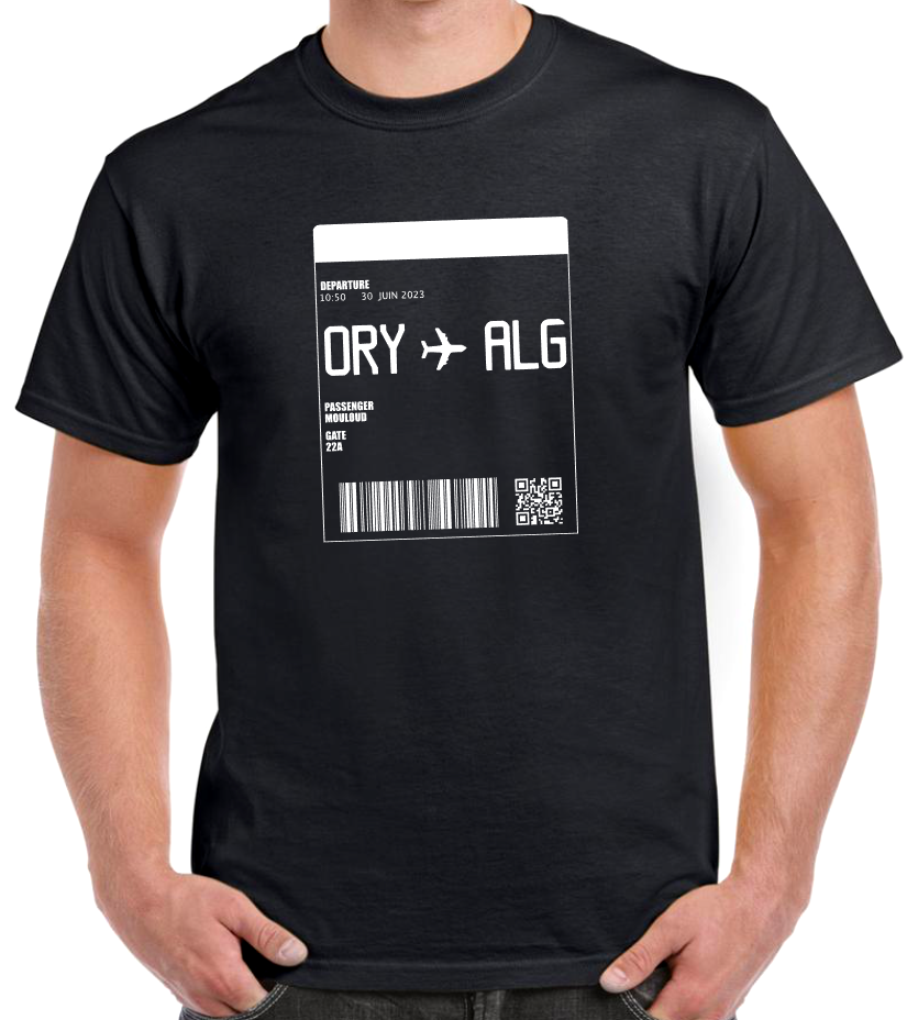 T-shirt avec BILLET PARIS ORLY ALGER