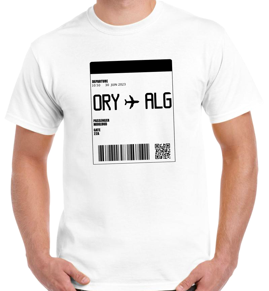 T-shirt avec BILLET PARIS ORLY ALGER