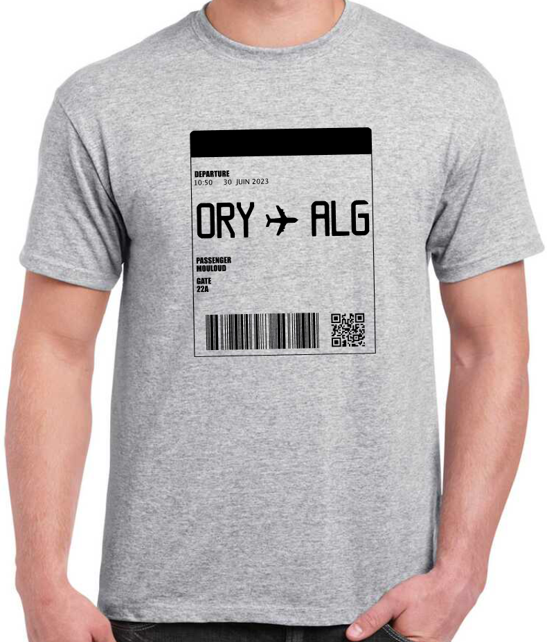 T-shirt avec BILLET PARIS ORLY ALGER