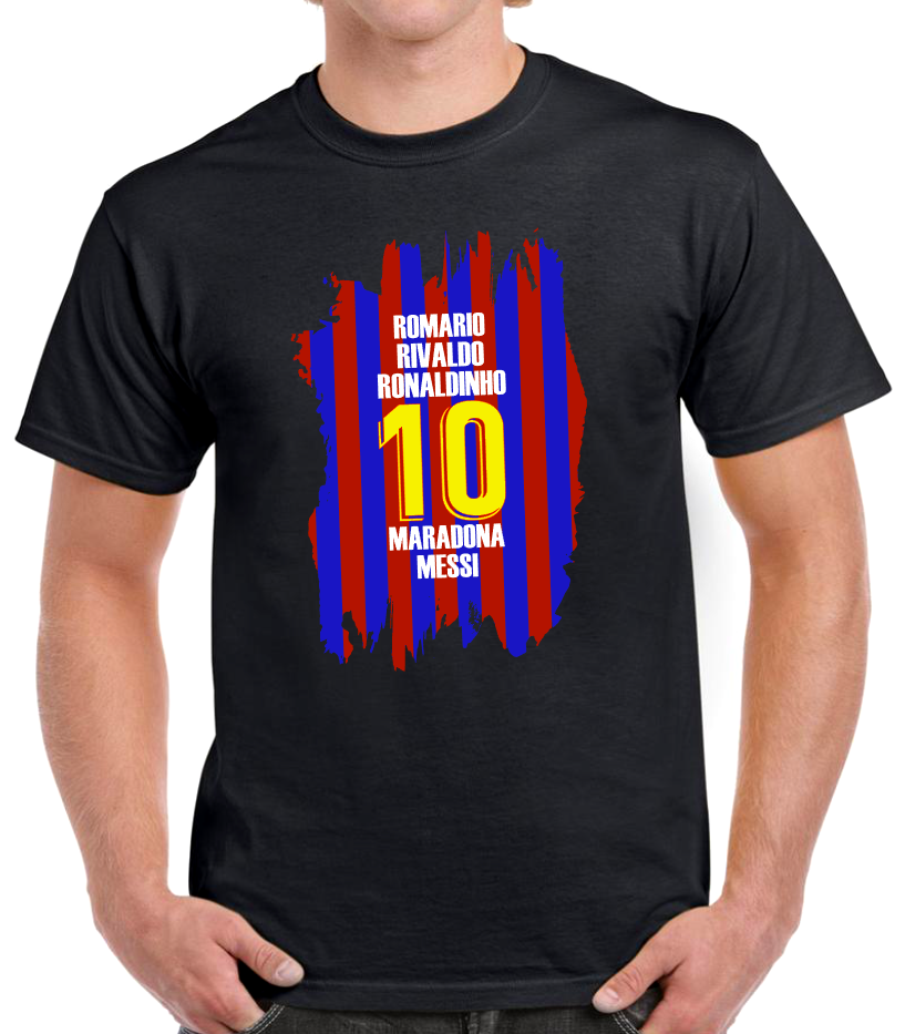 T-shirt with FC BARCELONA RIVALDO, ROMARIO, RONALDINHO, MARADONA, MESSI