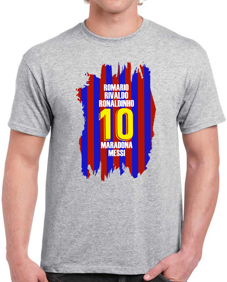 T-shirt with FC BARCELONA RIVALDO, ROMARIO, RONALDINHO, MARADONA, MESSI