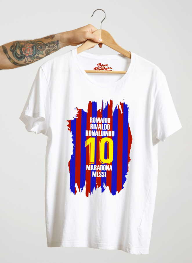 T-shirt with FC BARCELONA RIVALDO, ROMARIO, RONALDINHO, MARADONA, MESSI