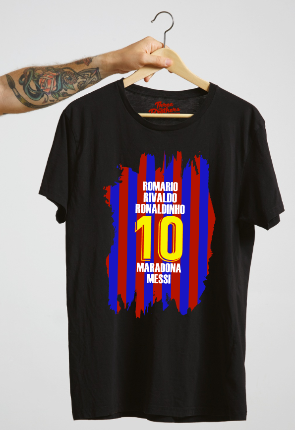 T-shirt with FC BARCELONA RIVALDO, ROMARIO, RONALDINHO, MARADONA, MESSI