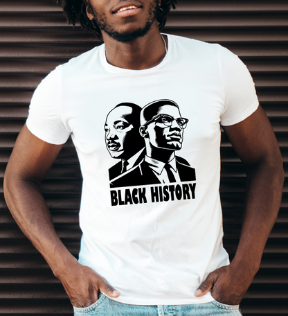 T-shirt BLACK HISTORY, MALCOLM X & MARTIN LUTHER KING