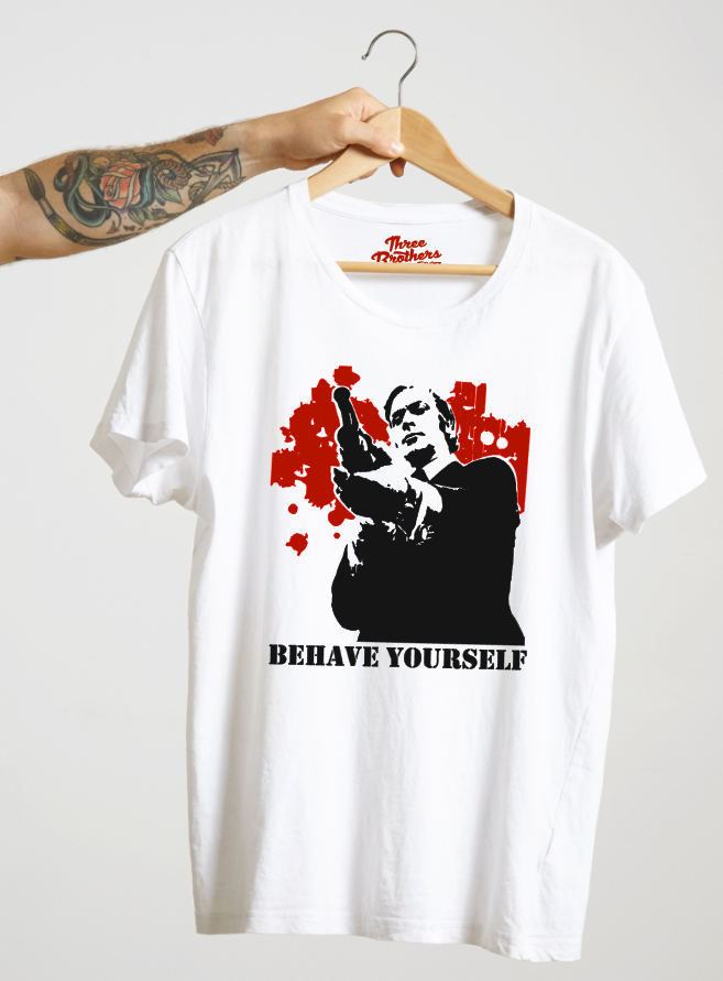 T-shirt GET CARTER BEHAVE YOURSELF MICHAEL CAINE