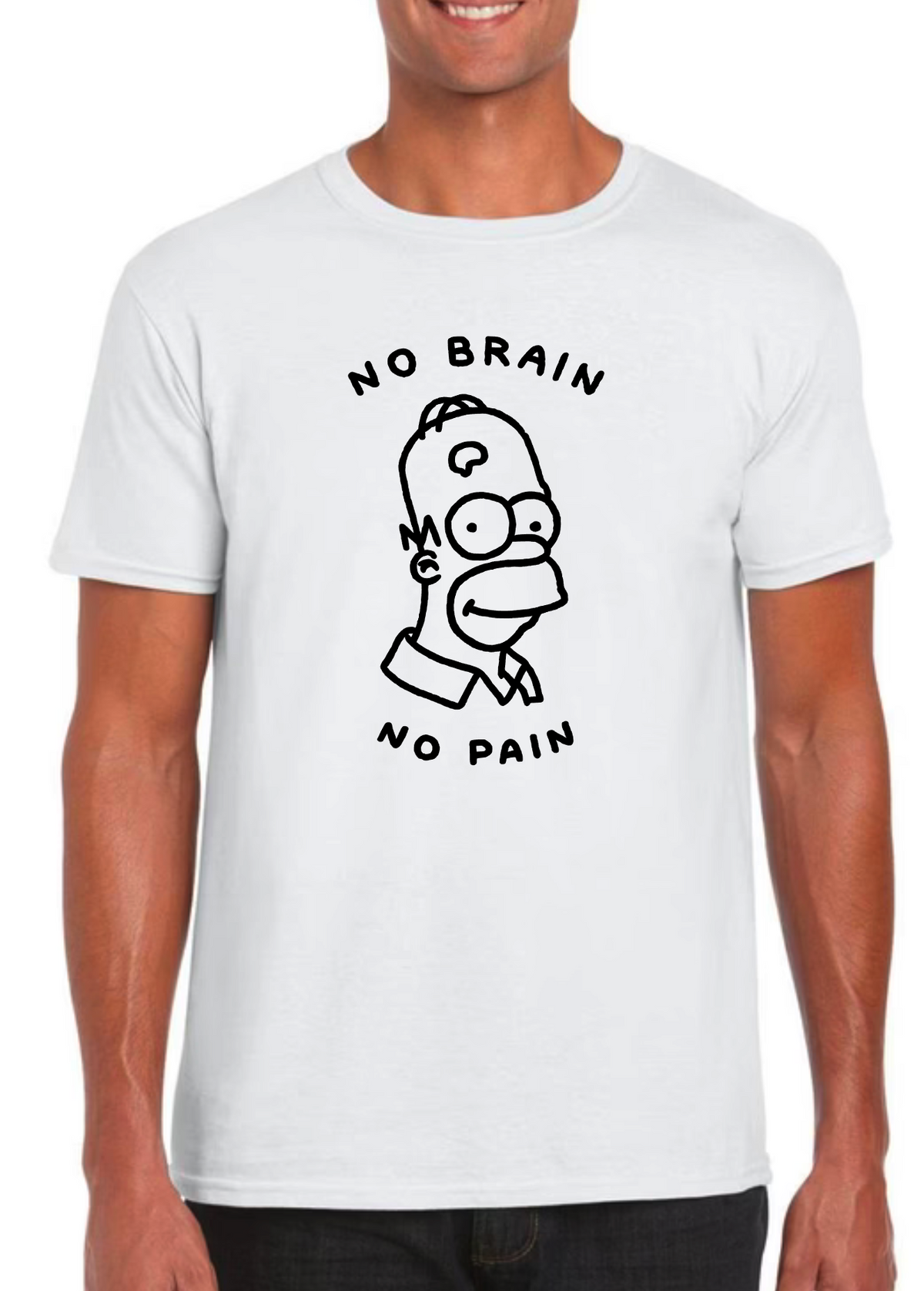 T-shirt HOMER SIMPSON, NO BRAIN NO PAIN
