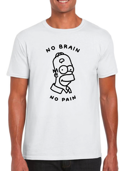 T-shirt HOMER SIMPSON, NO BRAIN NO PAIN