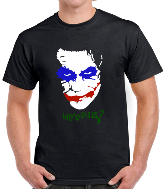 T-shirt avec JOKER WHY SO SERIOUS avec heath ledger