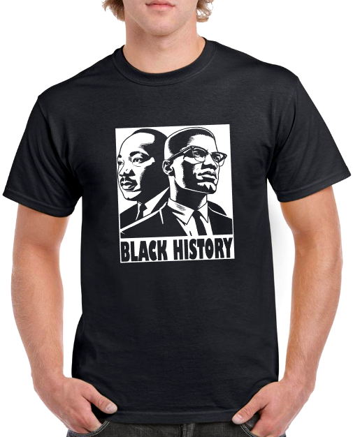 T-shirt BLACK HISTORY, MALCOLM X & MARTIN LUTHER KING