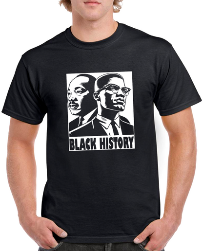 T-shirt BLACK HISTORY, MALCOLM X & MARTIN LUTHER KING