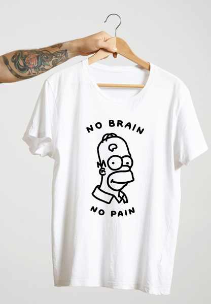 T-shirt HOMER SIMPSON, NO BRAIN NO PAIN