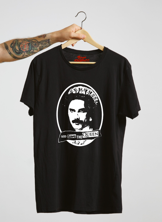 T-shirt avec FREDDIE MERCURY, GOD SAVE THE QUEEN