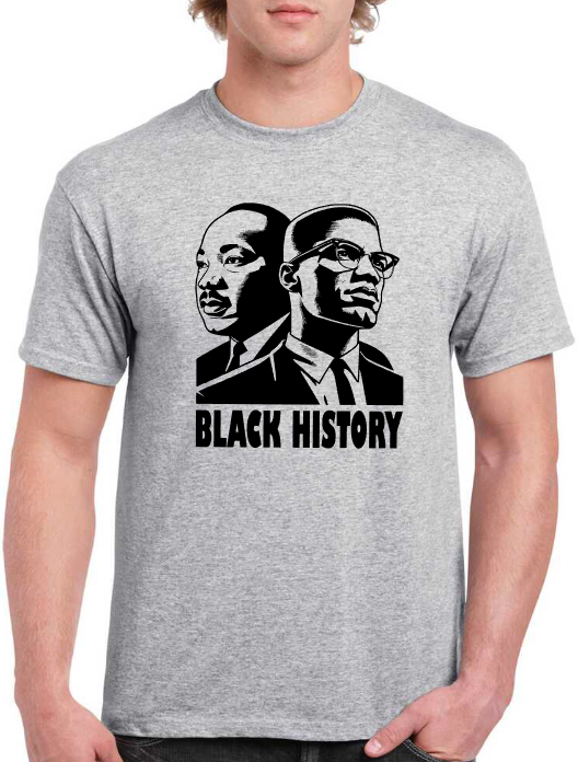 T-shirt BLACK HISTORY, MALCOLM X & MARTIN LUTHER KING