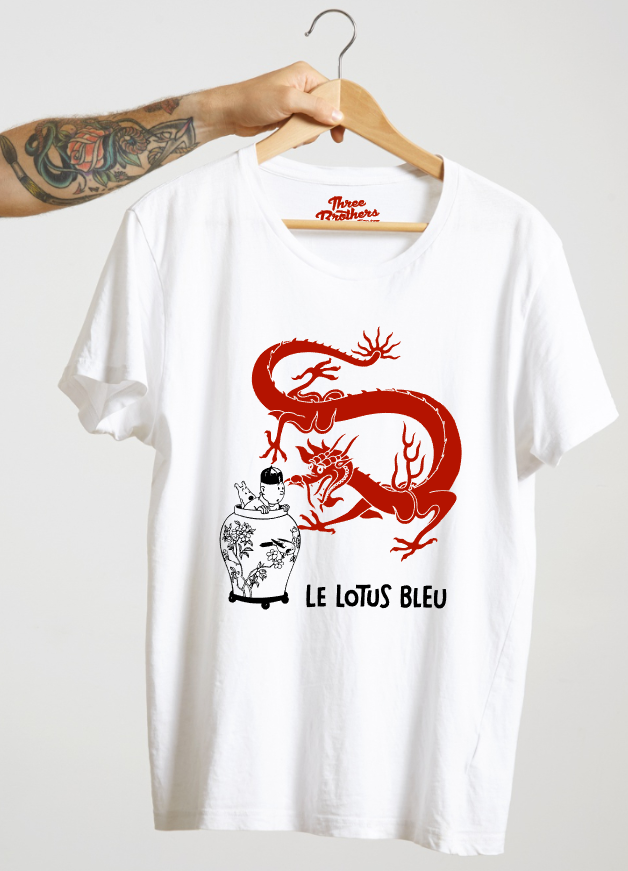 T-shirt LES AVENTURES DE TINTIN, LE LOTUS BLEU