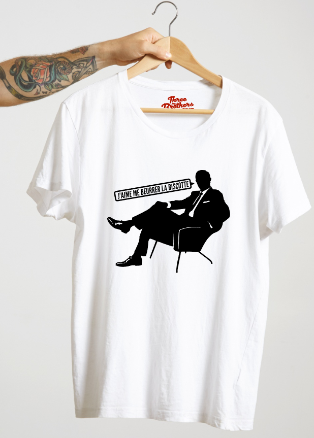 T-shirt OSS 117 J'AIME ME BEURRER LA BISCOTE