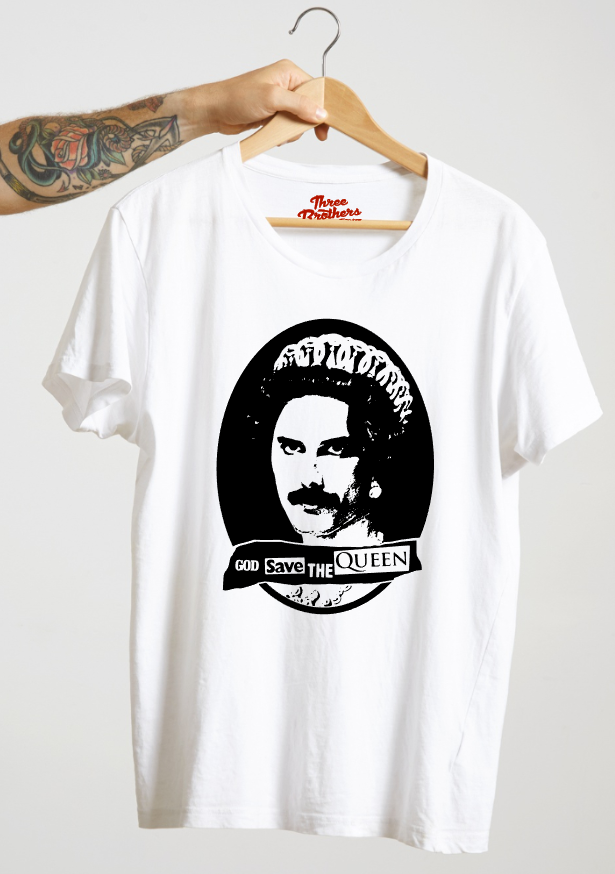 T-shirt avec FREDDIE MERCURY, GOD SAVE THE QUEEN
