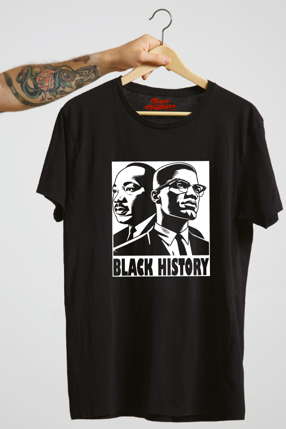 T-shirt BLACK HISTORY, MALCOLM X & MARTIN LUTHER KING