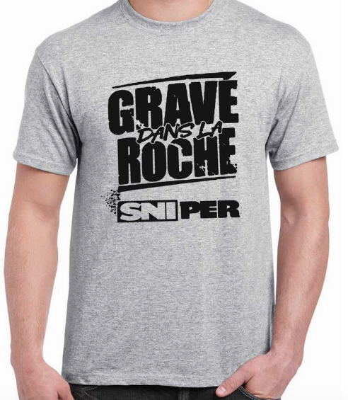 T-shirt avec SNIPER, GRAVÉ DANS LA ROCHE