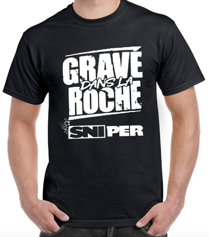 T-shirt avec SNIPER, GRAVÉ DANS LA ROCHE