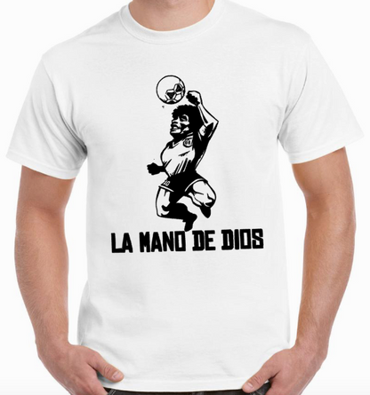 T-shirt avec MARADONA, LA MANO DE DIOS