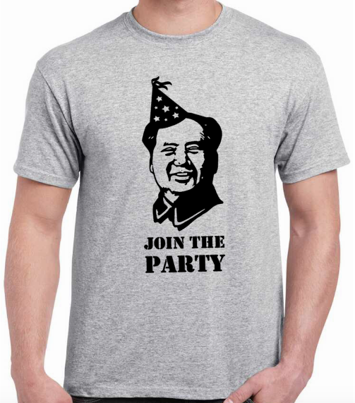 T-shirt avec MAO ZEDONG, JOIN THE PARTY