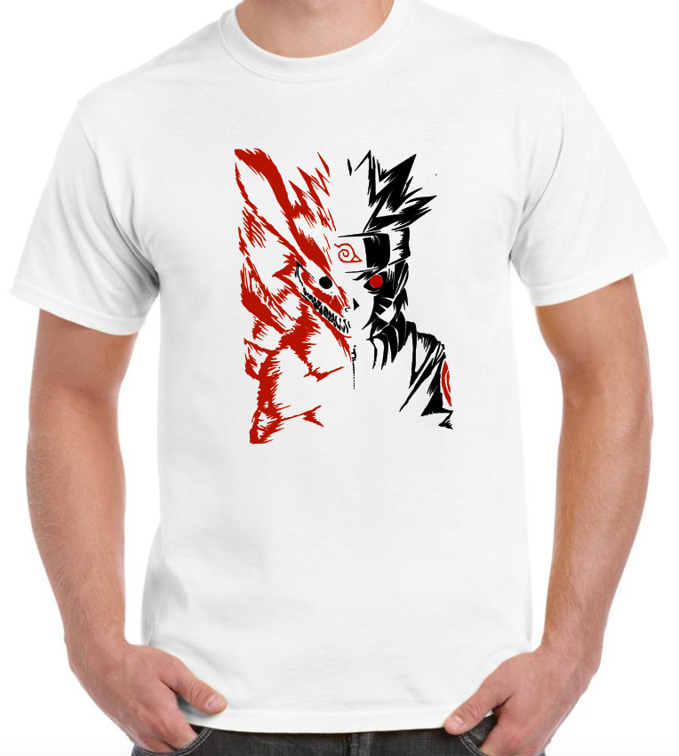 T-shirt with NARUTO and KYUBI THE NINE TAILED FOX DEMON