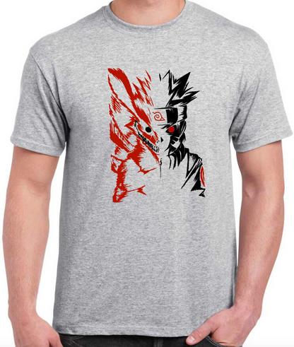 T-shirt with NARUTO and KYUBI THE NINE TAILED FOX DEMON