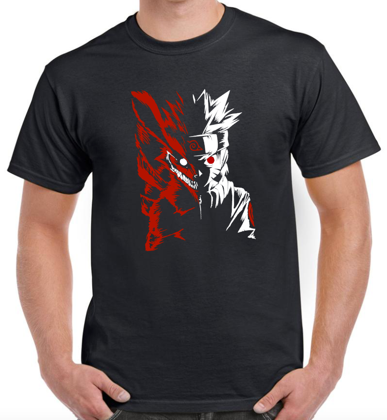 T-shirt with NARUTO and KYUBI THE NINE TAILED FOX DEMON