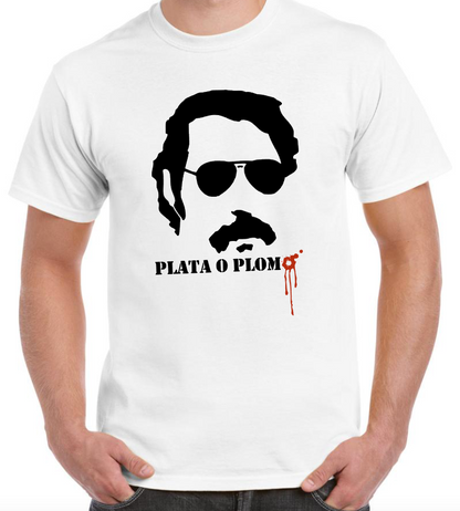 T-shirt PABLO ESCOBAR, PLATA O PLOMO