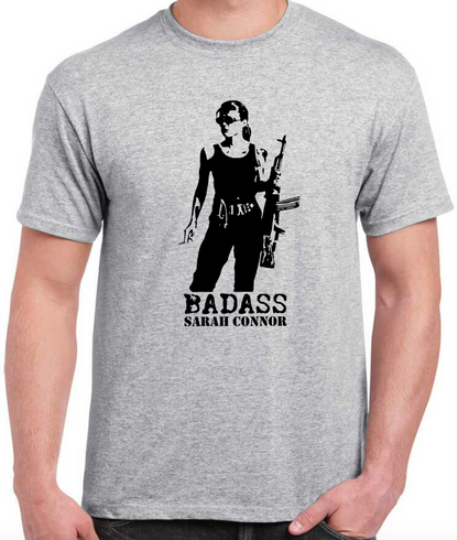 T-shirt with BADASS SARAH CONNOR, TERMINATOR 2