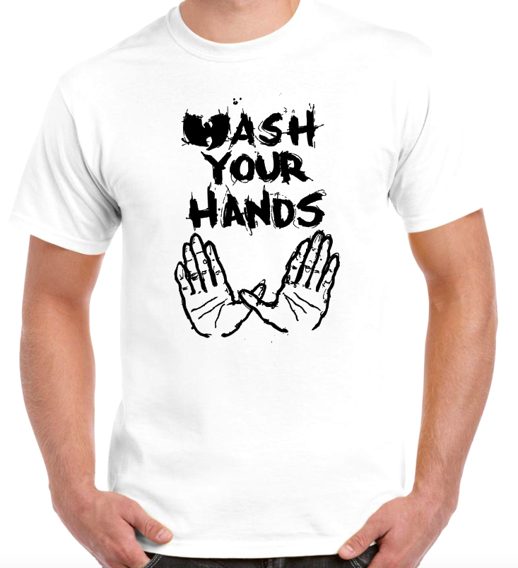 T-shirt with WU-TANG CLAN, WASH YOUR HANDS